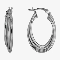 Womens Sterling Silver 26mm Hoop Earrings