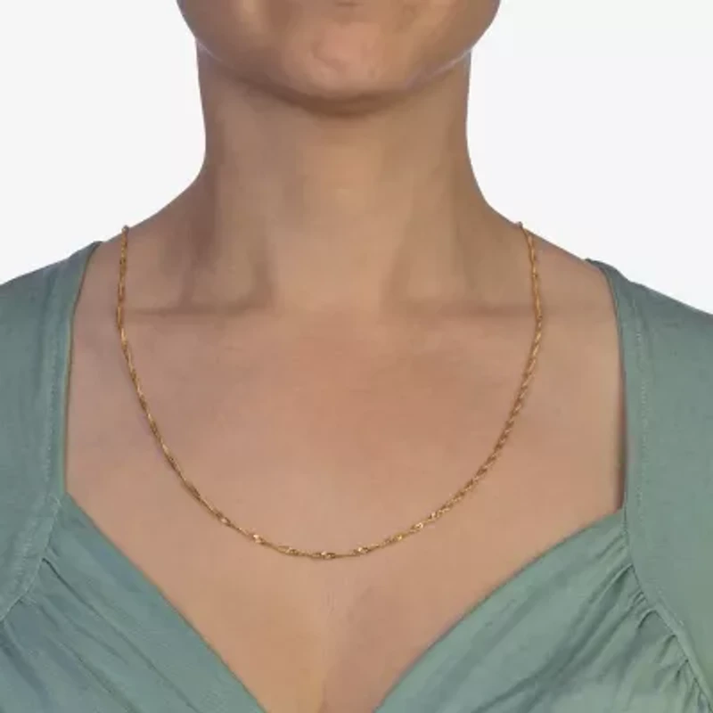 18K Gold Over Silver 24 Inch Chain Necklace