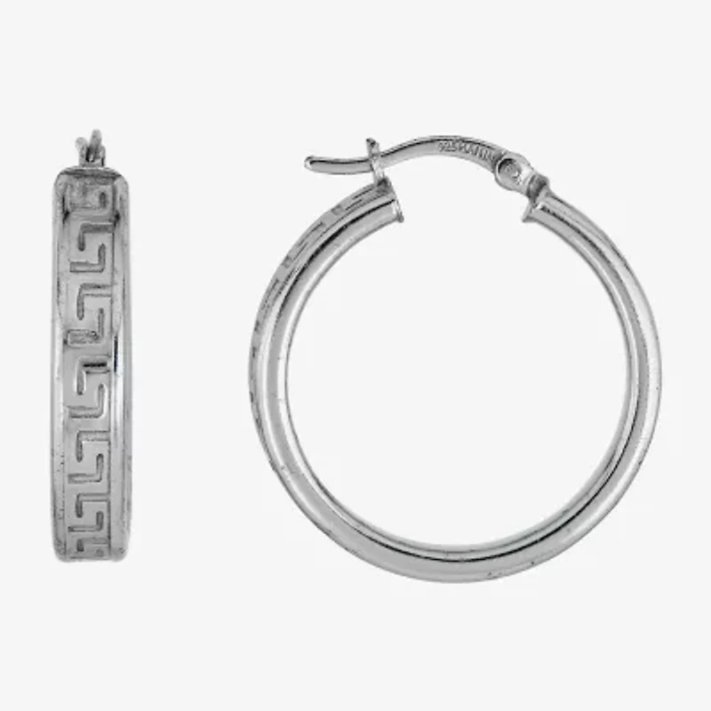 Womens Sterling Silver 25mm Hoop Earrings