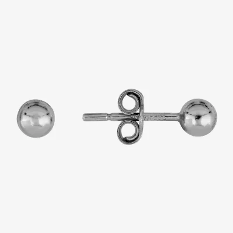 Womens Cubic Zirconia Sterling Silver Ball 3 Pair Earring Set