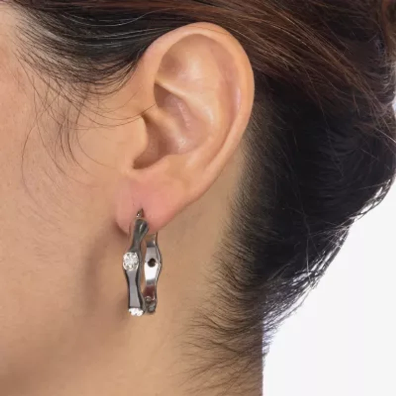 Womens Sterling Silver 30mm Hoop Earrings