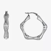 Womens Sterling Silver 30mm Hoop Earrings