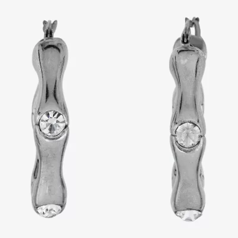 Womens Sterling Silver 30mm Hoop Earrings