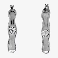 Womens Sterling Silver 30mm Hoop Earrings