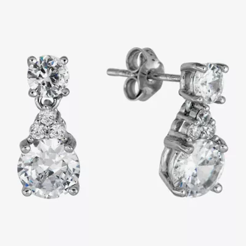 DiamonArt® / CT. T.W. White Cubic Zirconia Sterling Silver Drop Earrings