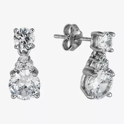 DiamonArt® / CT. T.W. White Cubic Zirconia Sterling Silver Drop Earrings
