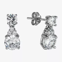 DiamonArt® / CT. T.W. White Cubic Zirconia Sterling Silver Drop Earrings
