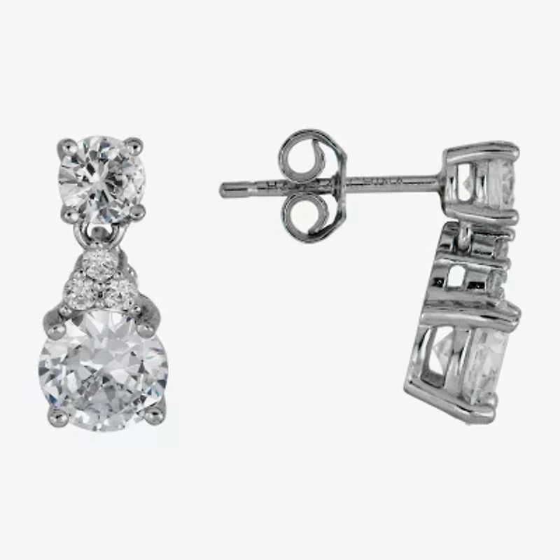 DiamonArt® / CT. T.W. White Cubic Zirconia Sterling Silver Drop Earrings