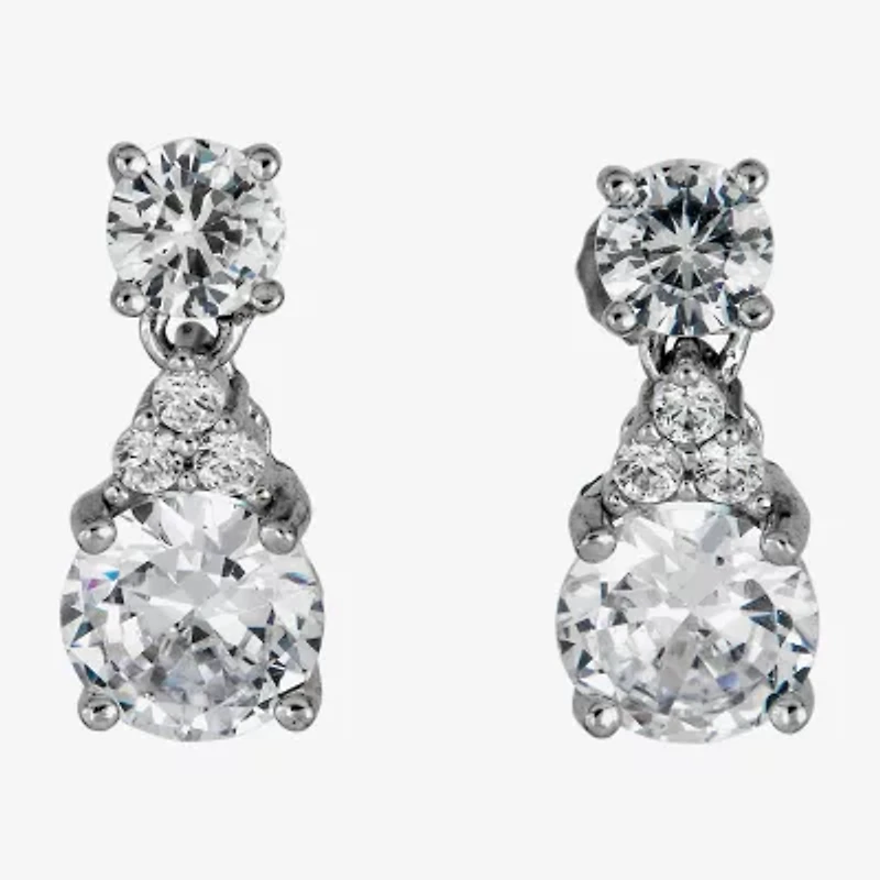 DiamonArt® 3 3/4 CT. T.W. White Cubic Zirconia Sterling Silver Drop Earrings