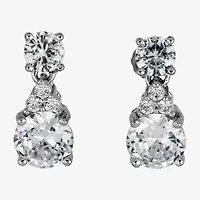 DiamonArt® 3 3/4 CT. T.W. White Cubic Zirconia Sterling Silver Drop Earrings