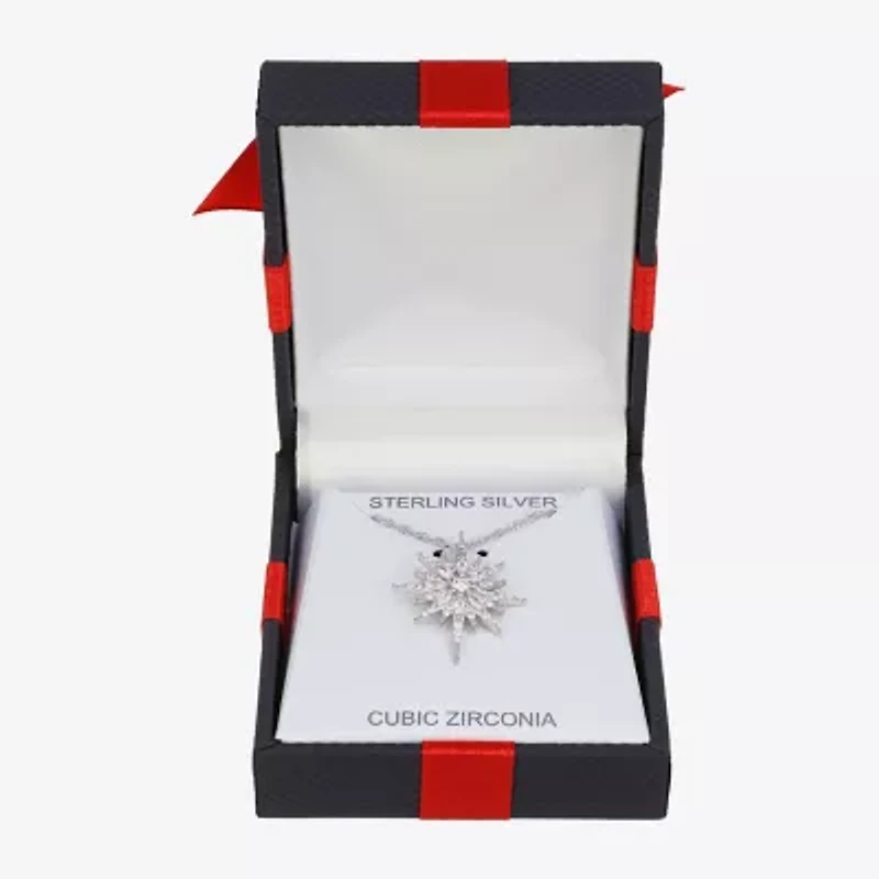 Diamonart Womens White Cubic Zirconia Sterling Silver Star 18 Inch Pendant Necklace