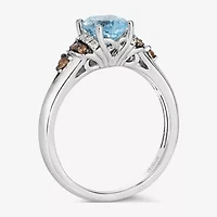Le Vian® Ring featuring Sea Blue Aquamarine® Chocolate Diamonds® Nude Diamonds™ set 14K Vanilla Gold®