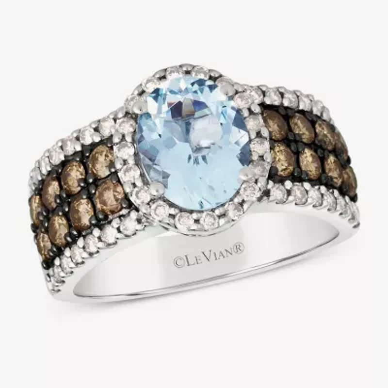 Le Vian® Ring featuring 1 1/3 CT. Peach Morganite™ 3/4 Chocolate Diamonds® 3/8 Nude Diamonds™ set 14K Strawberry Gold®