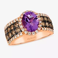 Le Vian® Ring featuring 1 1/3 CT. Peach Morganite™ 3/4 Chocolate Diamonds® 3/8 Nude Diamonds™ set 14K Strawberry Gold®