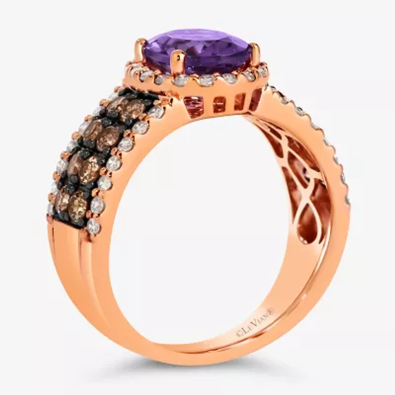 Le Vian® Ring featuring 1 1/3 CT. Peach Morganite™ 3/4 Chocolate Diamonds® 3/8 Nude Diamonds™ set 14K Strawberry Gold®