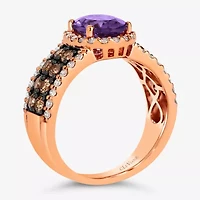 Le Vian® Ring featuring 1 1/3 CT. Peach Morganite™ 3/4 Chocolate Diamonds® 3/8 Nude Diamonds™ set 14K Strawberry Gold®