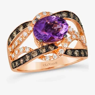 Le Vian® Ring featuring 1 3/4 CT. Blueberry Tanzanite® 1/3 Chocolate Diamonds® 1/5 Nude Diamonds™ set 14K Strawberry Gold®