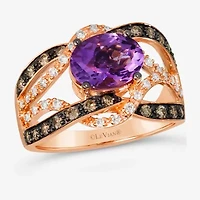 Le Vian® Ring featuring 1 3/4 CT. Blueberry Tanzanite® 1/3 Chocolate Diamonds® 1/5 Nude Diamonds™ set 14K Strawberry Gold®