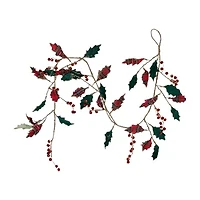 Northlight Plaid Holly With Jingle Bells Christmas Indoor Garland