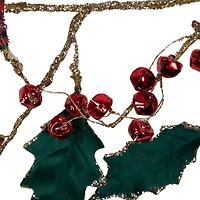 Northlight Plaid Holly With Jingle Bells Christmas Indoor Garland