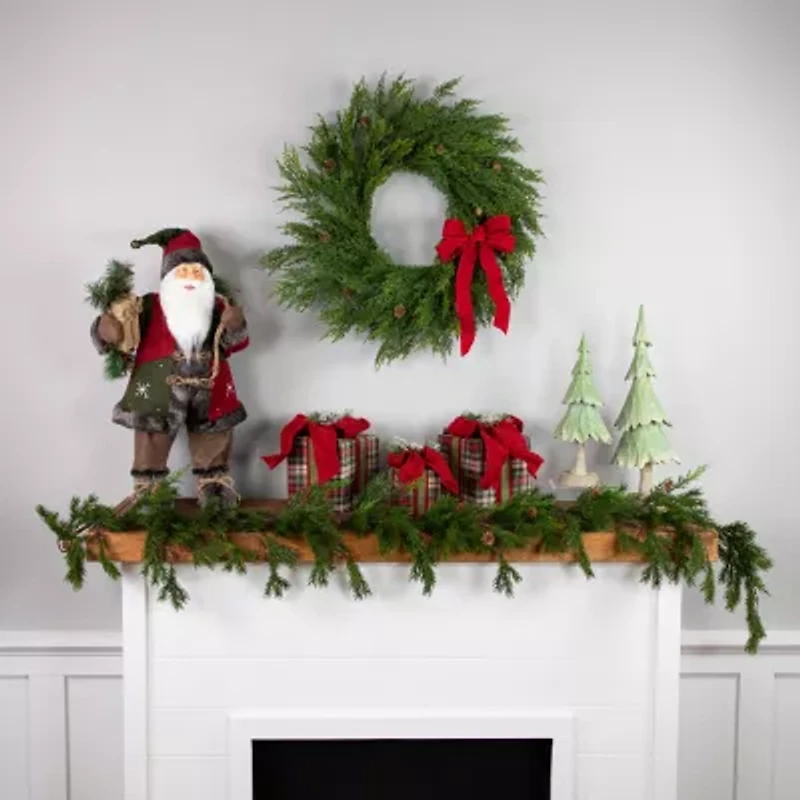 Northlight Cypress And Pine Cone   Unlit Christmas Indoor Garland