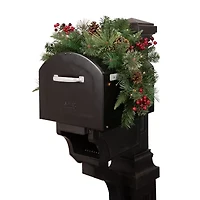 Northlight Pine Cone And Berries Mailbox Pre-Lit Swag