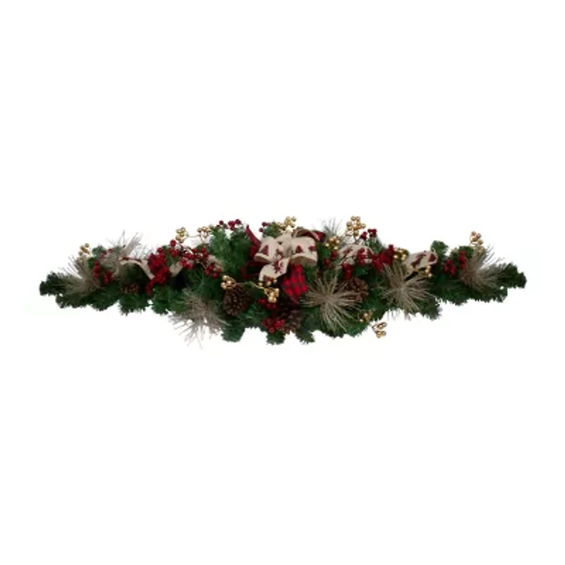 Northlight 52in Berries And Bows   Unlit Swag
