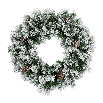 Northlight Snow Flocked Angel Pine Wreath