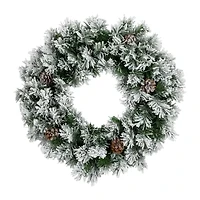 Northlight Snow Flocked Angel Pine Wreath