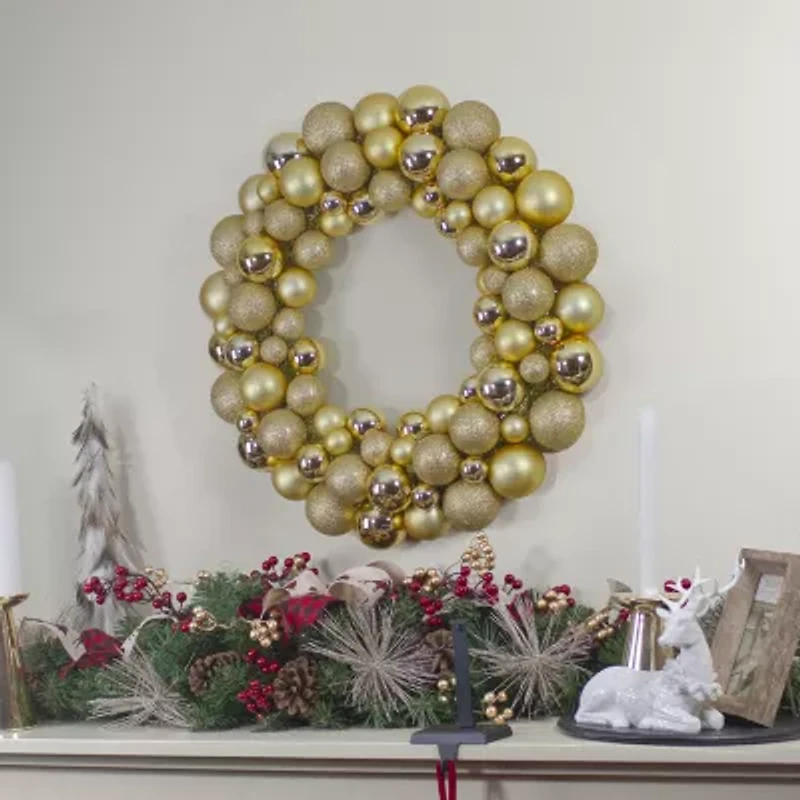 Northlight Shatterproof Ball Wreath