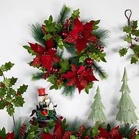 Northlight 24in Glittered   Unlit Wreath