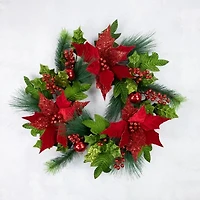 Northlight 24in Glittered   Unlit Wreath