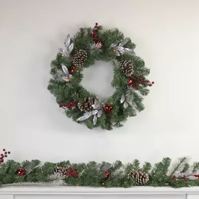 Northlight Frosted Pre-Lit Wreath