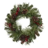 Northlight Pine And Berries Pre-Lit Wreath