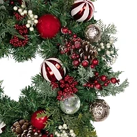 Northlight Ornament And Pinecone Pine Unlit Wreath