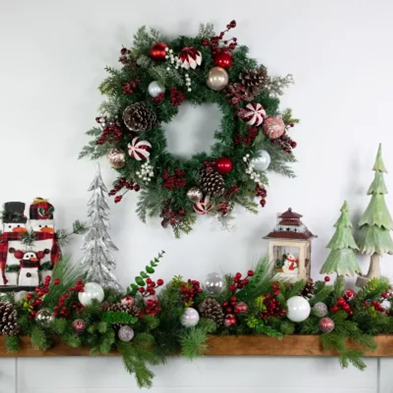 Northlight Ornament And Pinecone Pine Unlit Wreath