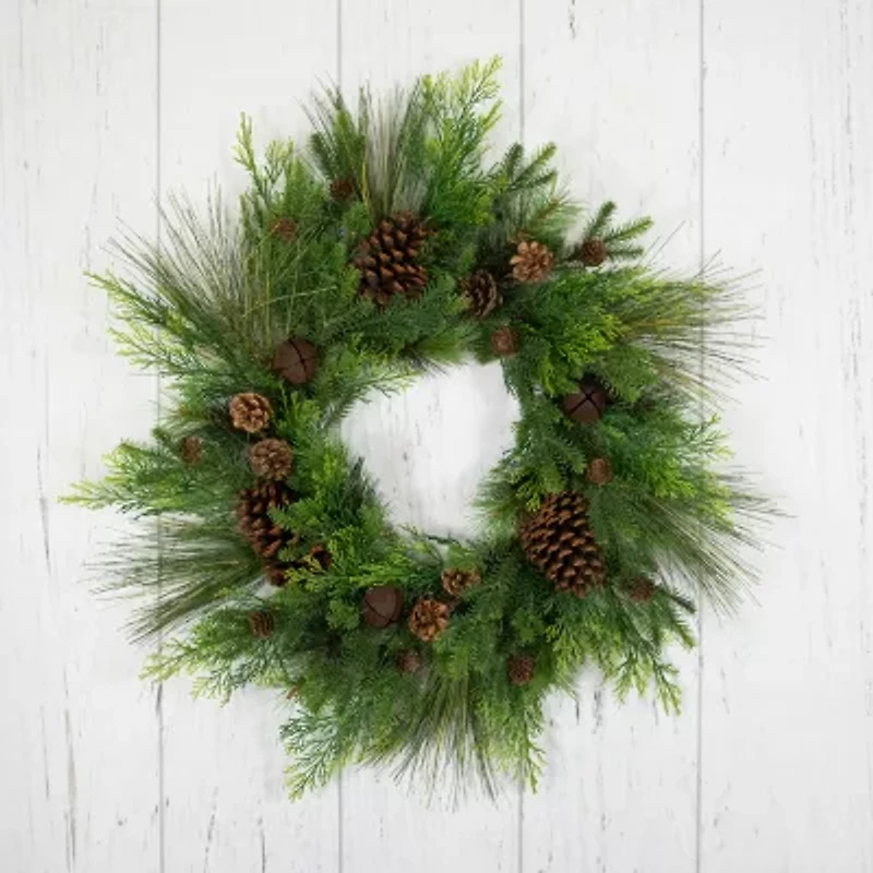 Northlight Pinecone And Jingle Bells Wreath