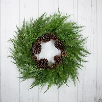 Northlight Frosted Cedar And Pine Cone Wreath