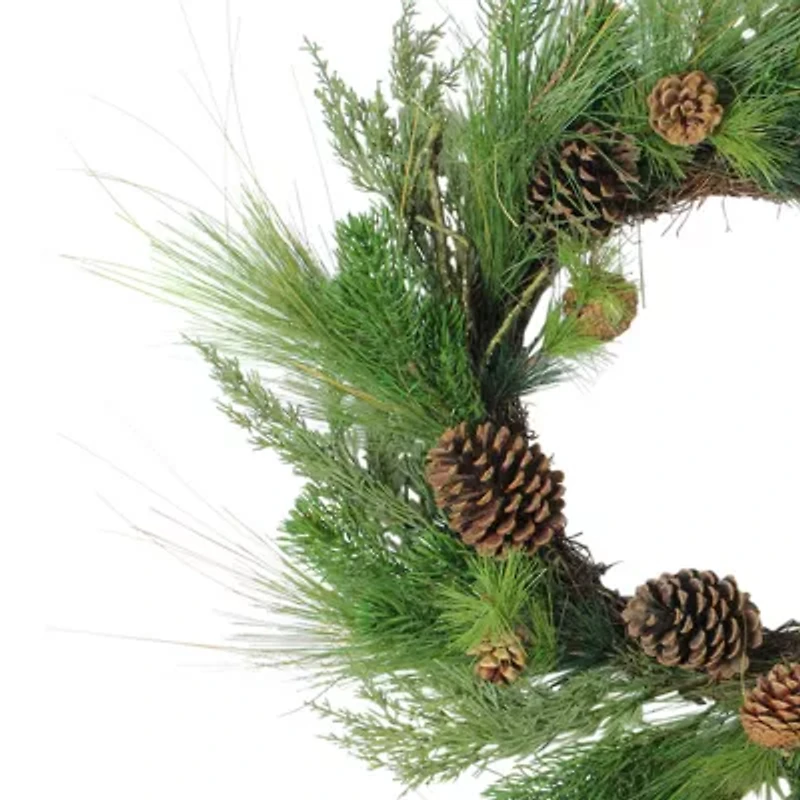 Northlight 24in Pine Cones And Needles Wreath