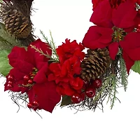 Northlight Poinsettia And Hydrangea Wreath