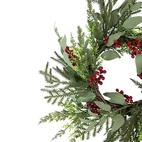 Northlight Mixed Foliage And Red Berries Wreath