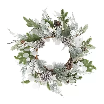 Northlight Mixed Foliage With Pine Cones Wreath