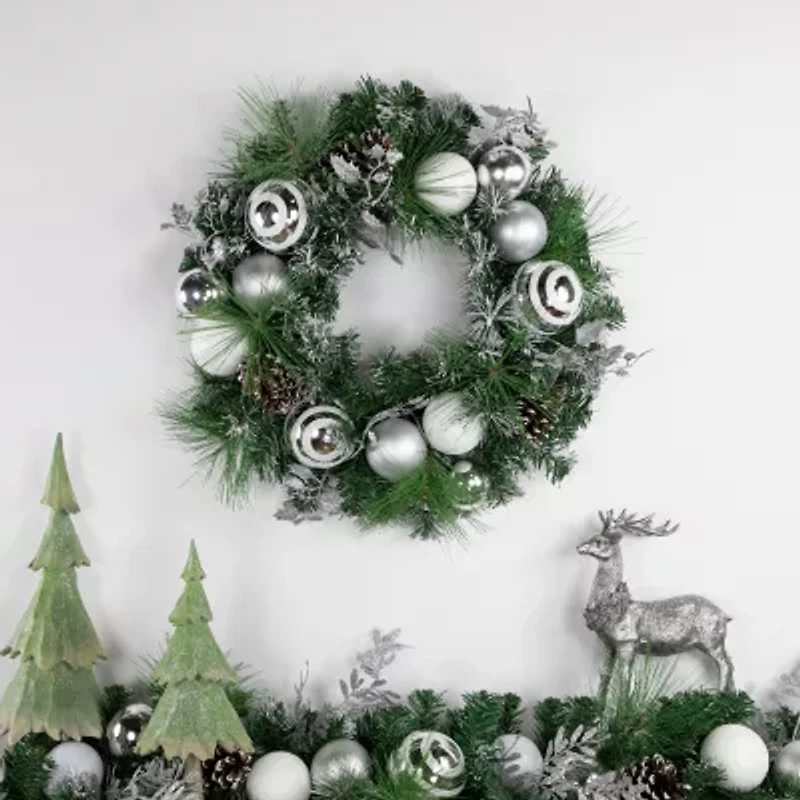 Northlight Pine Needle Pinecones And Ornaments Wreath