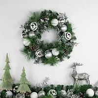 Northlight Pine Needle Pinecones And Ornaments Wreath