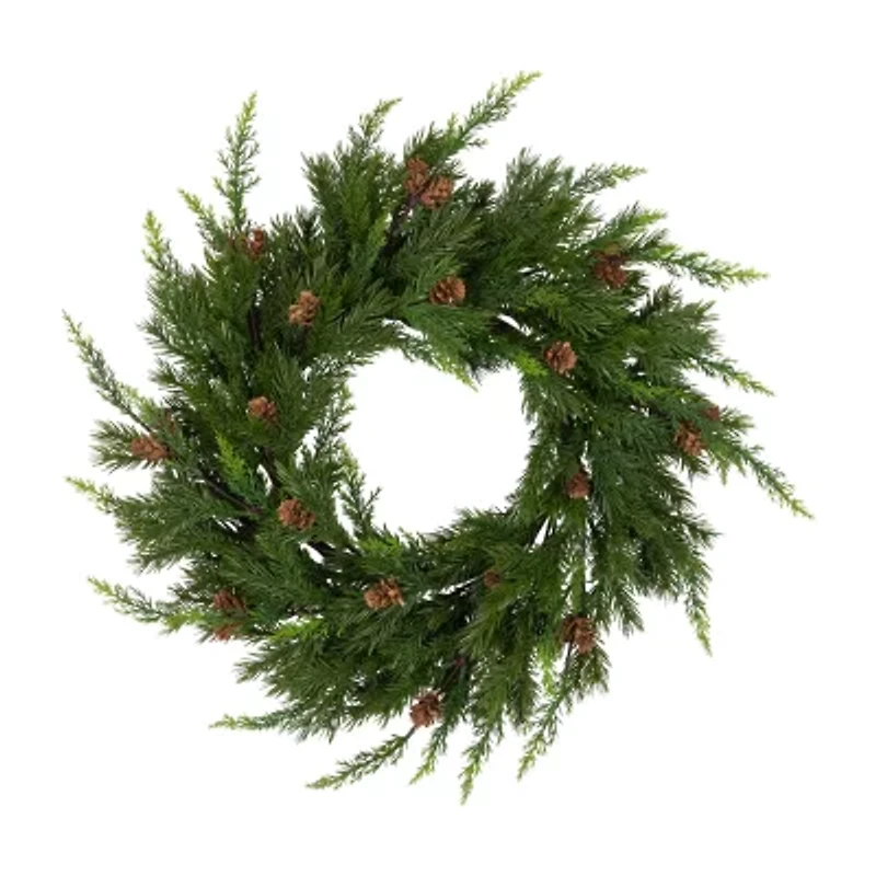 Northlight Cypress And Pine Cone   Unlit Wreath