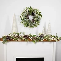 Northlight Frosted Pinecones And Berries Wreath