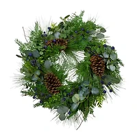 Northlight 28in Eucalyptus Pine Unlit Wreath
