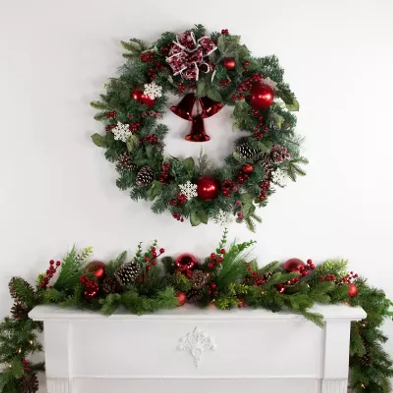 Northlight Bells And Mixed Foliage Wreath