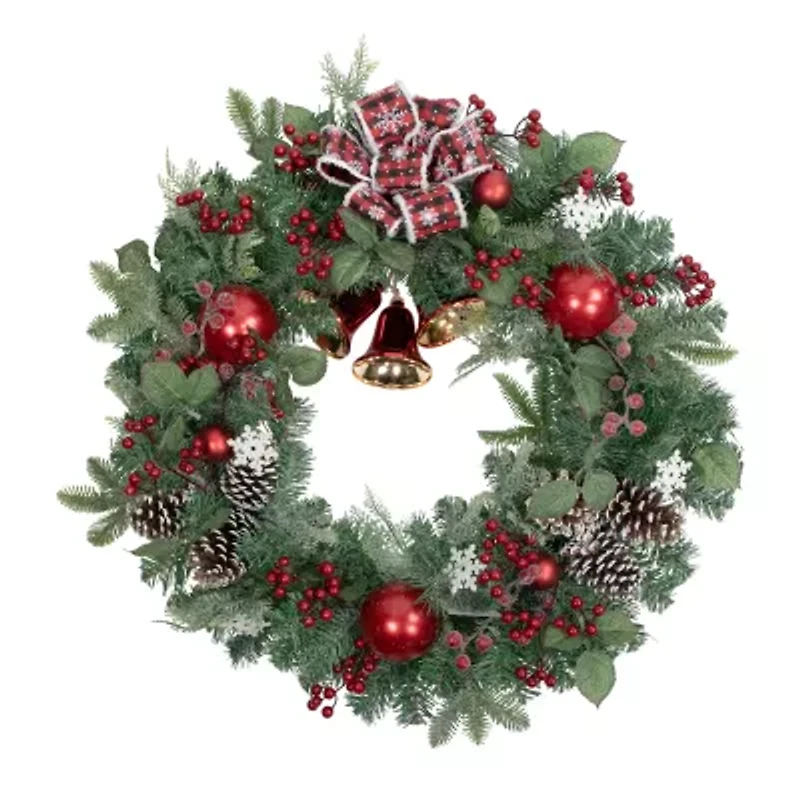 Northlight Bells And Mixed Foliage Wreath