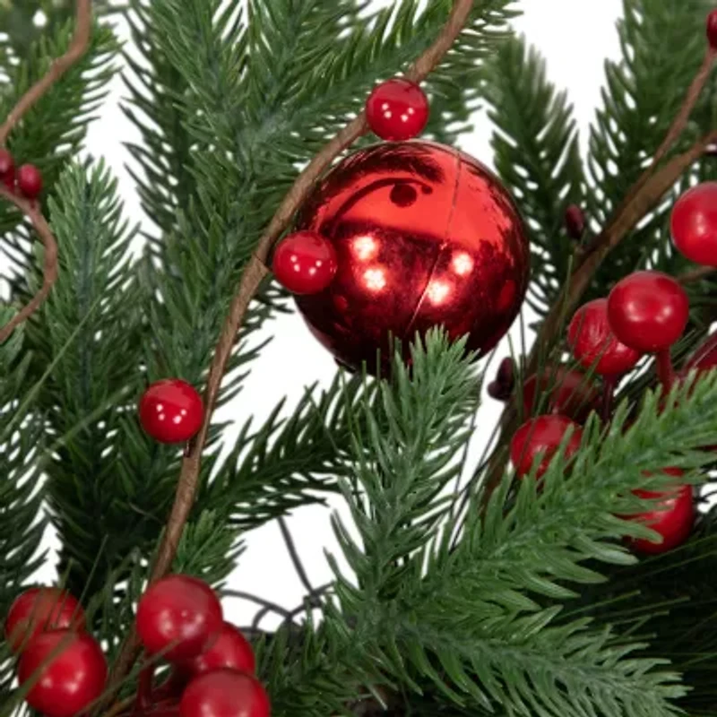 Northlight Red Berry And Pine Unlit Wreath